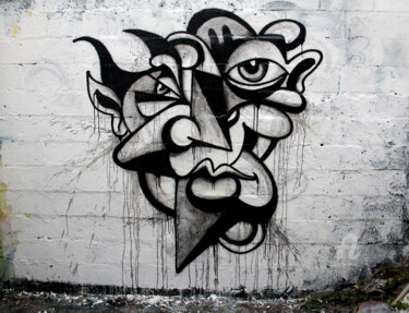 Painting titled "Abstract face" by Art De Noé, Original Artwork