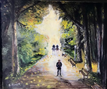 Peinture intitulée "central park" par Bernard Fouque, Œuvre d'art originale, Huile