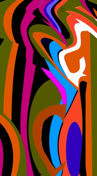 Digital Arts titled "Courtain-in-red" by Peter Jalesh, Original Artwork, Digital Painting