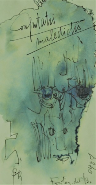 Confutatis maledictis (2) Zeichnungen mit dem Titel "Confutatis maledict…" von Stephan Rodriguez Warnemünde, Original-Kunstwerk, Tinte