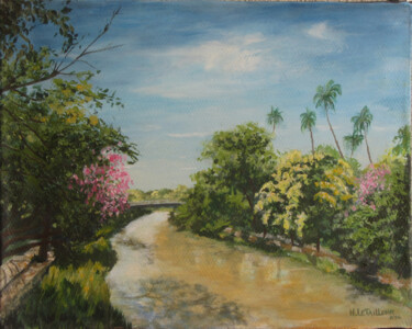 Peinture intitulée "manzanares" par Letailleur-H, Œuvre d'art originale, Acrylique Monté sur Châssis en bois