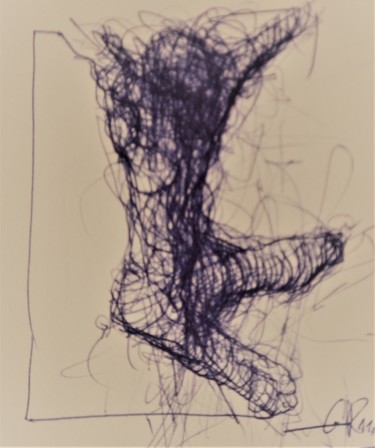 图画 标题为“ecce homo (2)” 由Stephan Rodriguez Warnemünde, 原创艺术品, 圆珠笔