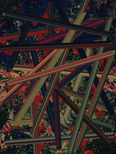 Arts numériques intitulée "Mikado" par Zykram, Œuvre d'art originale, Peinture numérique