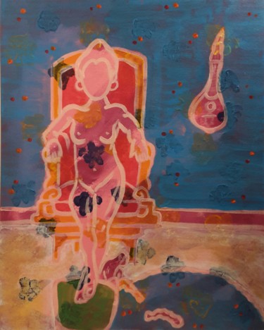 Peinture intitulée "Douceur de Java" par Aude Peris, Œuvre d'art originale, Acrylique Monté sur Châssis en bois
