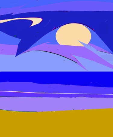 Digital Arts titled "Moon penetrating th…" by Peter Jalesh, Original Artwork, Digital Painting