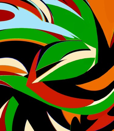 Digital Arts titled "Blossoming leaves" by Peter Jalesh, Original Artwork, Digital Painting