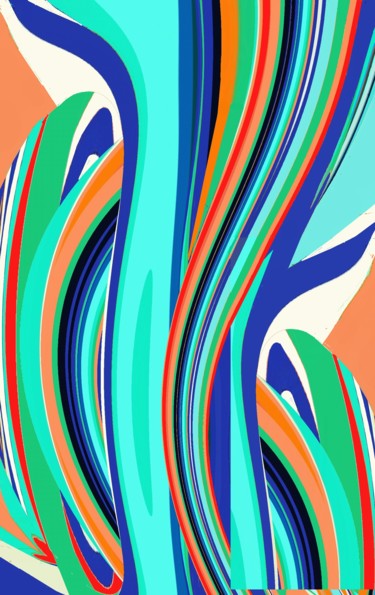 Digital Arts titled "Wind swaying stems" by Peter Jalesh, Original Artwork, Digital Painting
