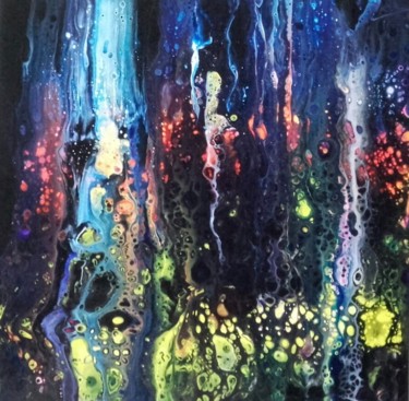 Peinture intitulée "Abysses" par Hkine, Œuvre d'art originale, Acrylique