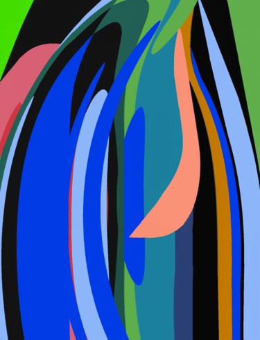 Digital Arts titled "Banana leaf by the…" by Peter Jalesh, Original Artwork, Digital Painting