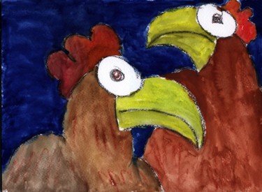 "Hühner" başlıklı Tablo Dieter Hamm tarafından, Orijinal sanat