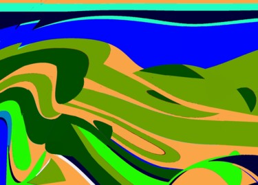 Digital Arts titled "Crop fields next to…" by Peter Jalesh, Original Artwork, Digital Painting