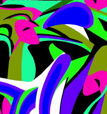 Digital Arts titled "Guardian Flowers" by Peter Jalesh, Original Artwork, Digital Painting