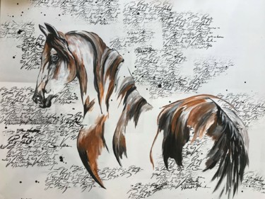 Peinture intitulée "Cheval 2" par Fabienne Dagnet, Œuvre d'art originale, Acrylique
