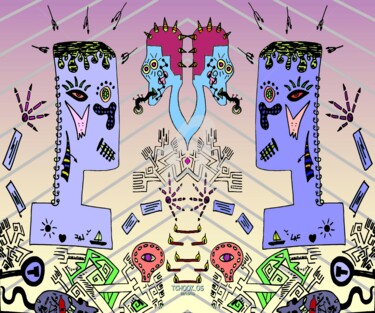 「-Pikoti-Pikota-」というタイトルの描画 Tchook.Osによって, オリジナルのアートワーク, ボールペン