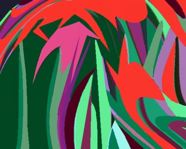 Digital Arts titled "Red Ssalamander Flo…" by Peter Jalesh, Original Artwork, Digital Painting