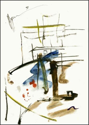 Drawing titled "Colonnes  Столбы Pi…" by Dima Dima Vil Ms Wilms (Rok Zivopisec Rock Painter), Original Artwork, Gouache