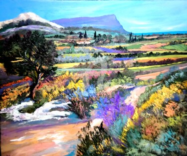Painting titled "Vue sur Cassis" by Milorv, Original Artwork