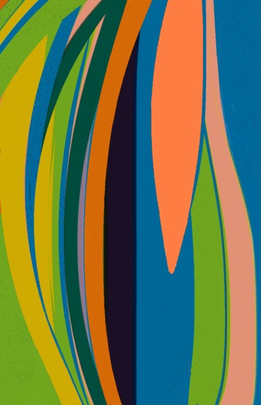 Digital Arts titled "Orange Leaf" by Peter Jalesh, Original Artwork, Digital Painting