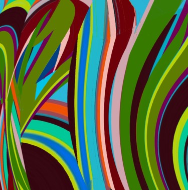 Digital Arts titled "Grass waiving in sh…" by Peter Jalesh, Original Artwork, Digital Painting