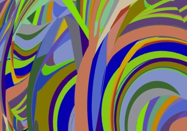 Digital Arts titled "A-forest-corner" by Peter Jalesh, Original Artwork, Digital Painting