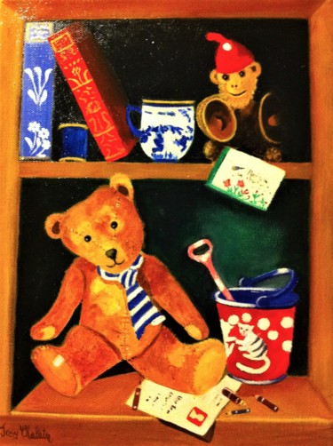 Peinture intitulée "L'armoire aux jouets" par Josy Chatain, Œuvre d'art originale