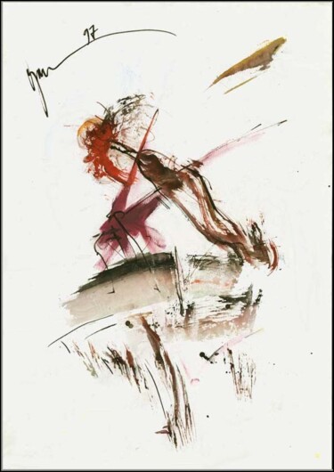 Drawing titled "Soûlard Пьянчуга Th…" by Dima Dima Vil Ms Wilms (Rok Zivopisec Rock Painter), Original Artwork, Gouache