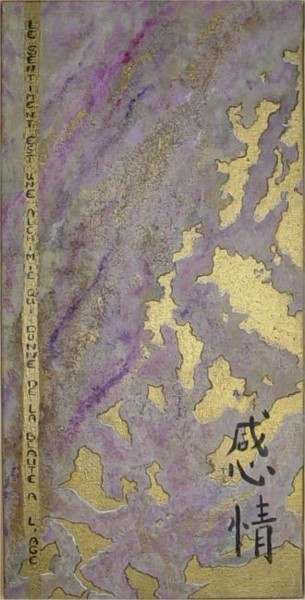Peinture intitulée "Carte violette avec…" par Mabdeco, Œuvre d'art originale