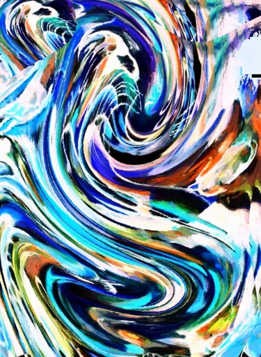 Digital Arts titled "Blue Dollar" by Peter Jalesh, Original Artwork, Digital Painting