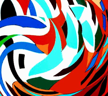 Digital Arts titled "Blue Leaves" by Peter Jalesh, Original Artwork, Digital Painting