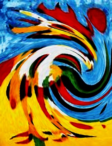 Digital Arts titled "Gallic Rooster" by Peter Jalesh, Original Artwork, Digital Painting