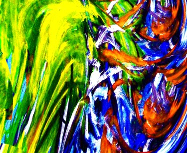 Digital Arts titled "Reeds by the marsh I" by Peter Jalesh, Original Artwork, Digital Painting