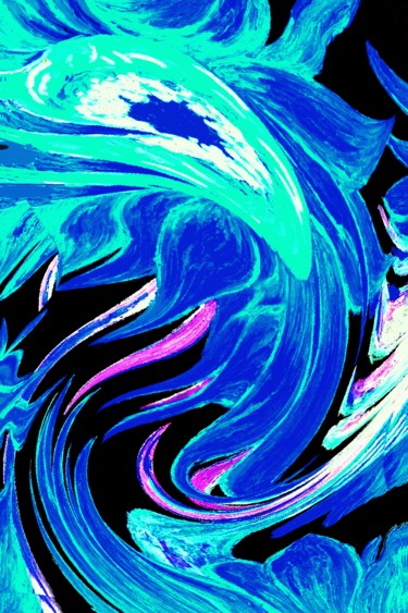 Digital Arts titled "Water Leaf" by Peter Jalesh, Original Artwork, Digital Painting