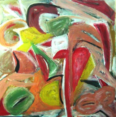 Painting titled "Abstract Tulips" by Peter Jalesh, Original Artwork, Acrylic