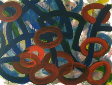 Painting titled "ircles-and-arches V…" by Peter Jalesh, Original Artwork, Acrylic