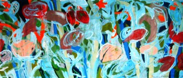 Painting titled "Poppies, down-beach…" by Peter Jalesh, Original Artwork, Acrylic