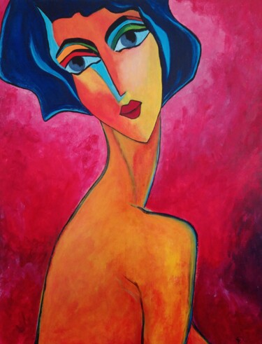 Peinture intitulée "Élégance" par R Devarrewaere, Œuvre d'art originale, Acrylique