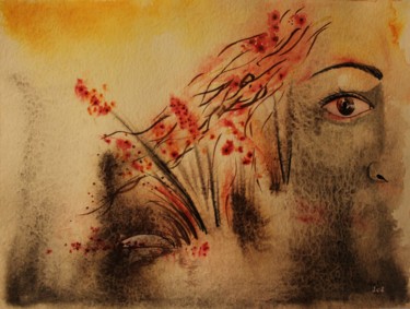 Peinture intitulée "Nature douce" par Clau Redier-Clément, Œuvre d'art originale, Encre