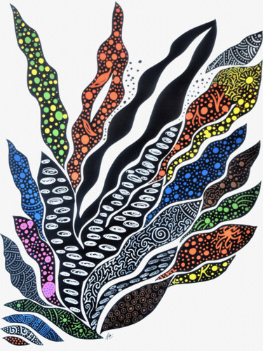 Peinture intitulée "Créalgue" par Isabelle Courbin, Œuvre d'art originale, Acrylique Monté sur Châssis en bois