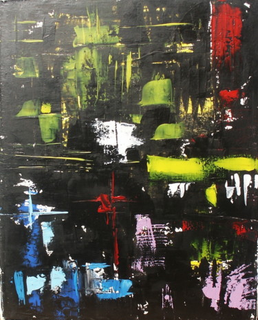 Peinture intitulée "Nuit sauvage" par Georges Allin (JorJ), Œuvre d'art originale, Acrylique