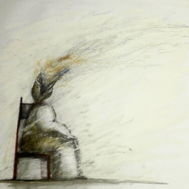 Peinture intitulée "El derecho a florec…" par Martin Zanollo, Œuvre d'art originale, Encre