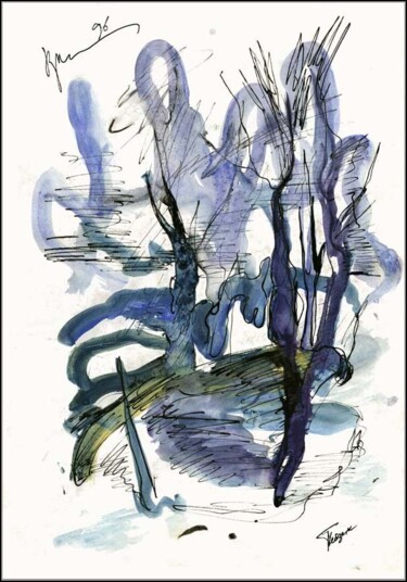 图画 标题为“Paysage Пейзаж  Lan…” 由Дима Dima Вильмс Wilms (Рок-Живописец Rock-Painter), 原创艺术品, 水粉