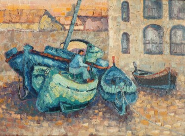 绘画 标题为“Repos près du porche” 由Philippe Jamin, 原创艺术品, 油 安装在木质担架架上