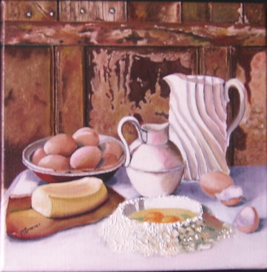 Pintura intitulada "LA GALETTE" por Maryvonne Charvet, Obras de arte originais, Óleo