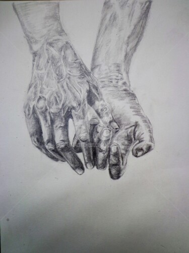 Dibujo titulada "Manos" por Benilde, Obra de arte original, Grafito