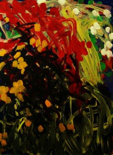 Painting titled "Roses and lilies" by Peter Jalesh, Original Artwork, Acrylic