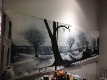 Painting titled "Noir et Re-noir ou…" by S. Hottelet (Arty SHO), Original Artwork, Oil Mounted on Wood Stretcher frame