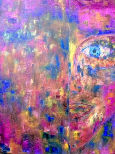 Peinture intitulée "Pix'Elle" par Wilcox, Œuvre d'art originale, Huile