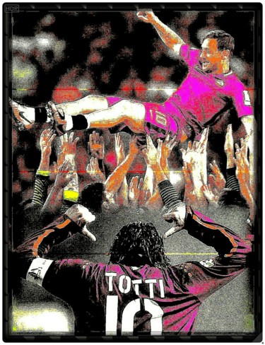 Arte digitale intitolato "FRANCESCO TOTTI" da Simone Lazzarini, Opera d'arte originale, incisione