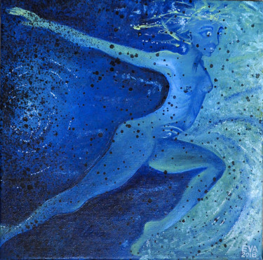 Peinture intitulée "Saut" par Eva Mifsud, Œuvre d'art originale, Huile