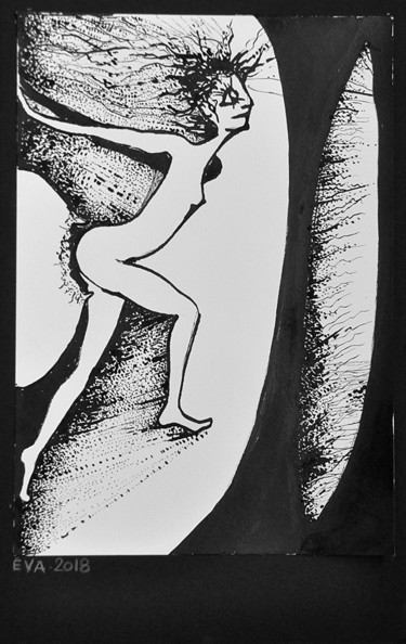 Dessin intitulée "Eclosion" par Eva Mifsud, Œuvre d'art originale